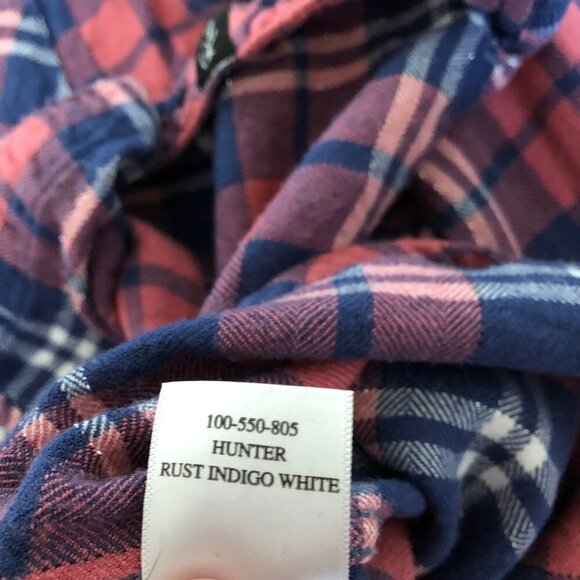 Rails Hunter Plaid Button Up Shirt Rust Indigo White Metallic XS - Picture 7 of 8